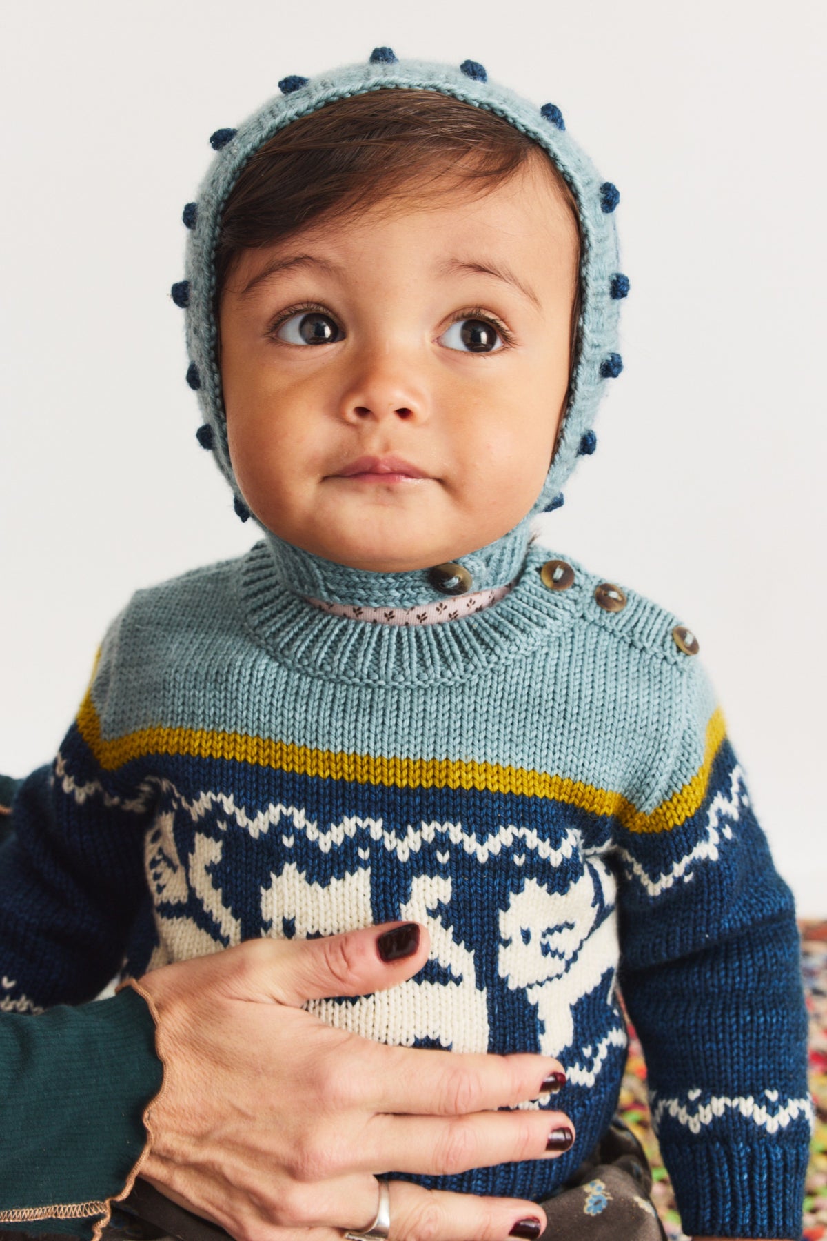 Baby Zig Zag Bonnet - Slate