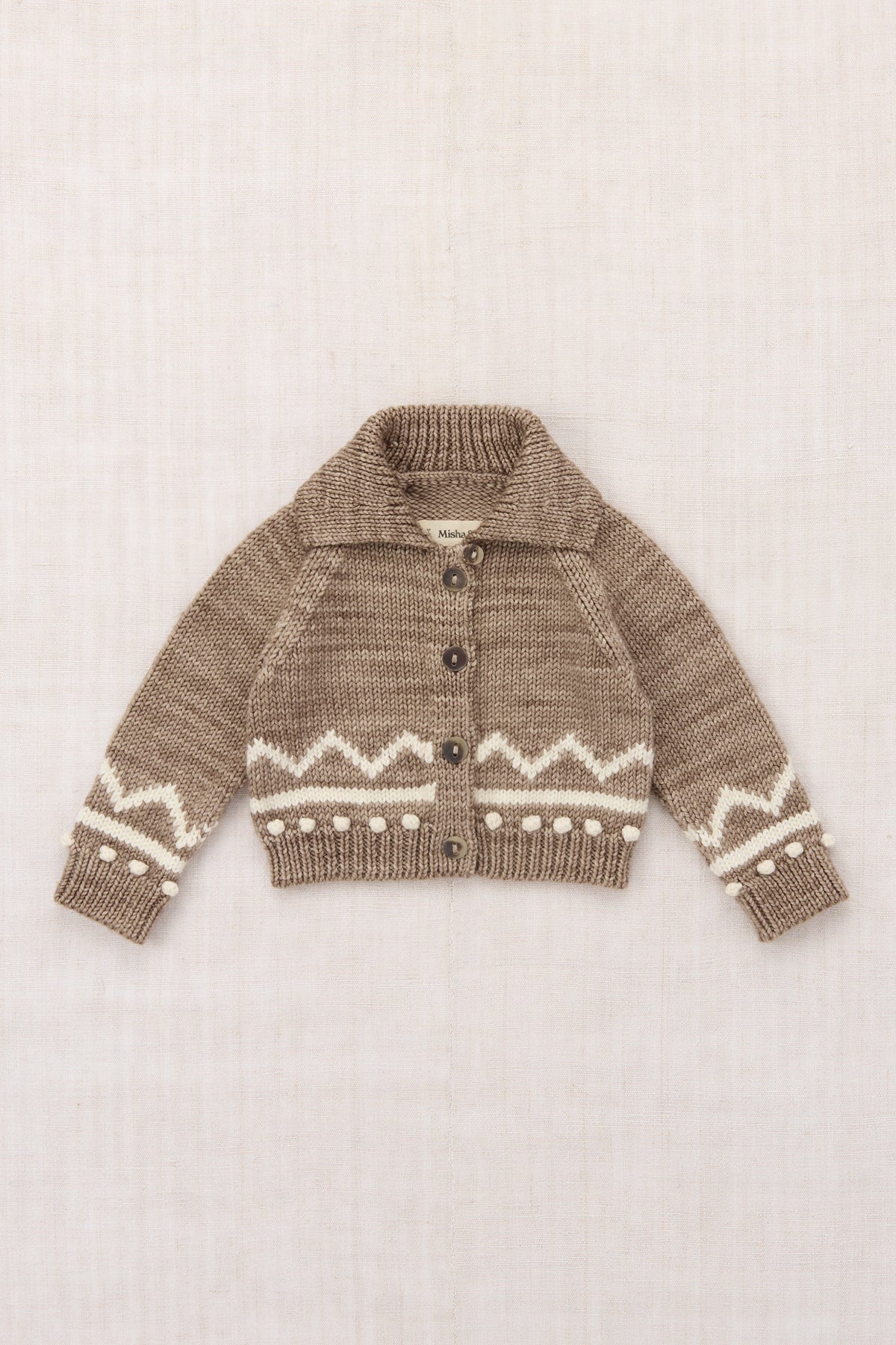 Baby Zig Zag Cardigan - Brut