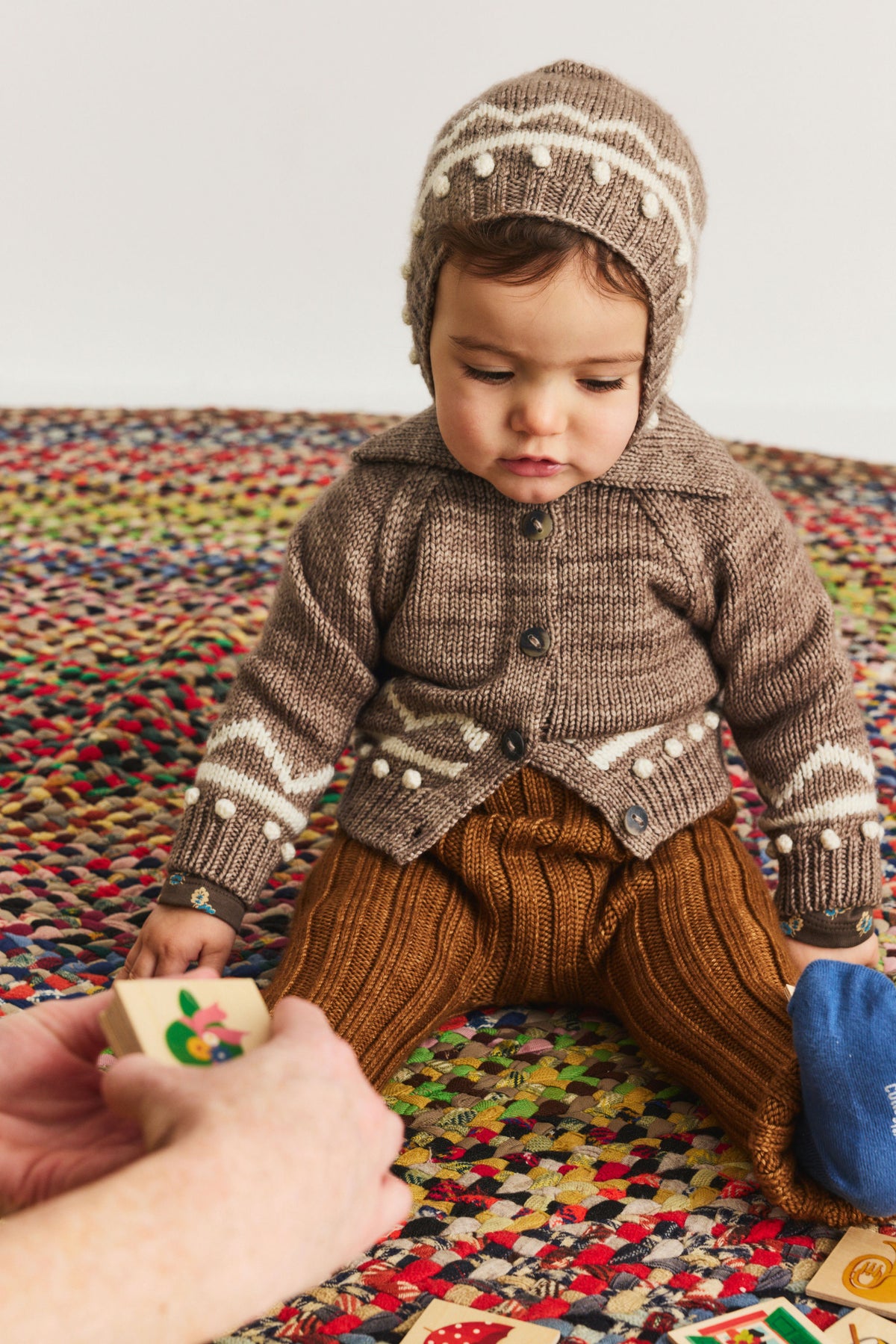 Baby Zig Zag Cardigan - Brut