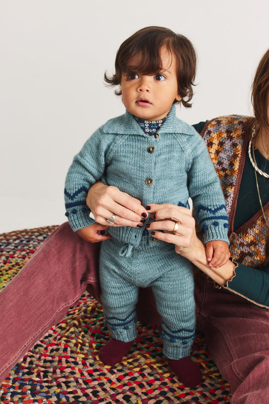 Baby Zig Zag Cardigan - Slate