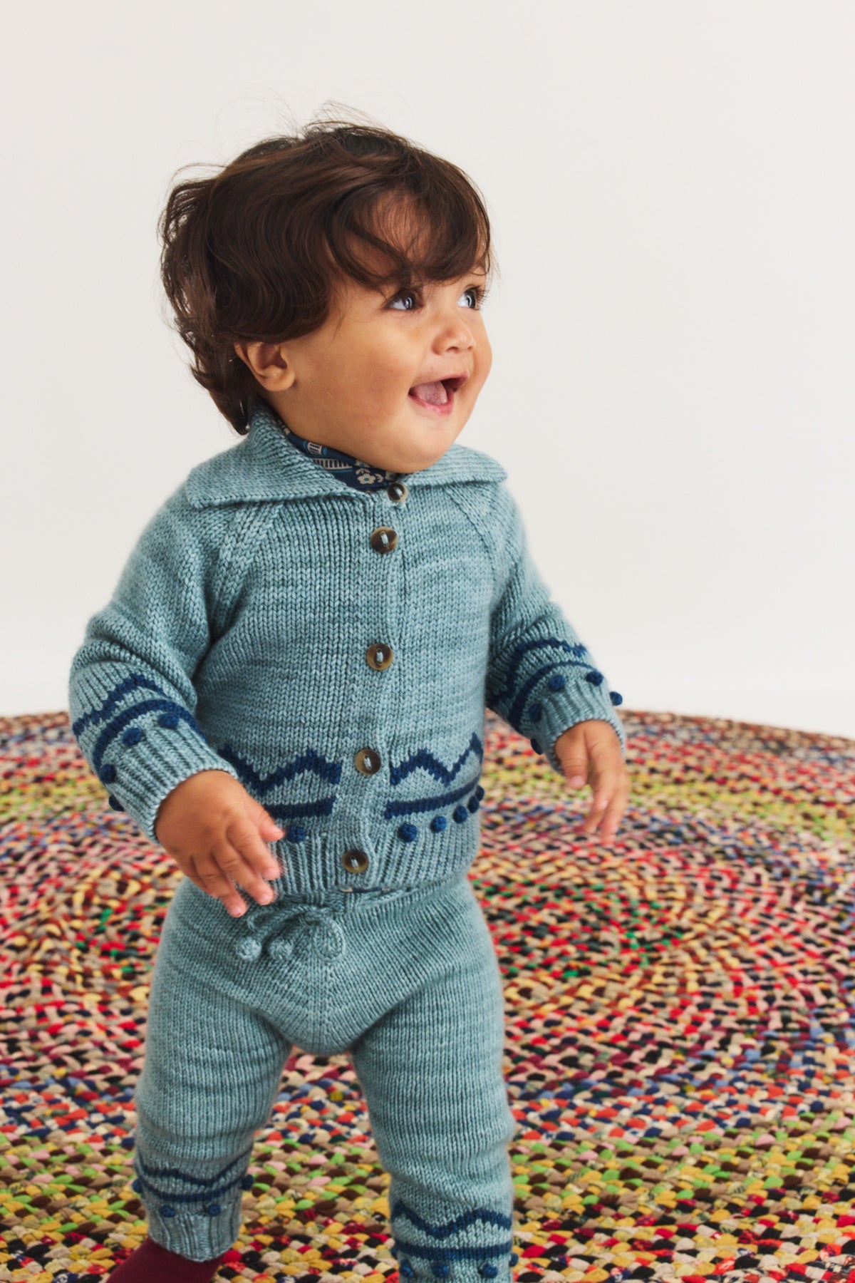 Baby Zig Zag Cardigan - Slate