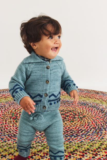 Baby Zig Zag Cardigan - Slate