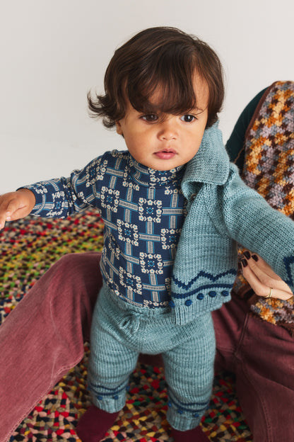 Baby Zig Zag Cardigan - Slate