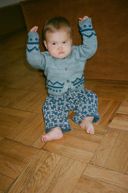 Baby Zig Zag Cardigan - Slate