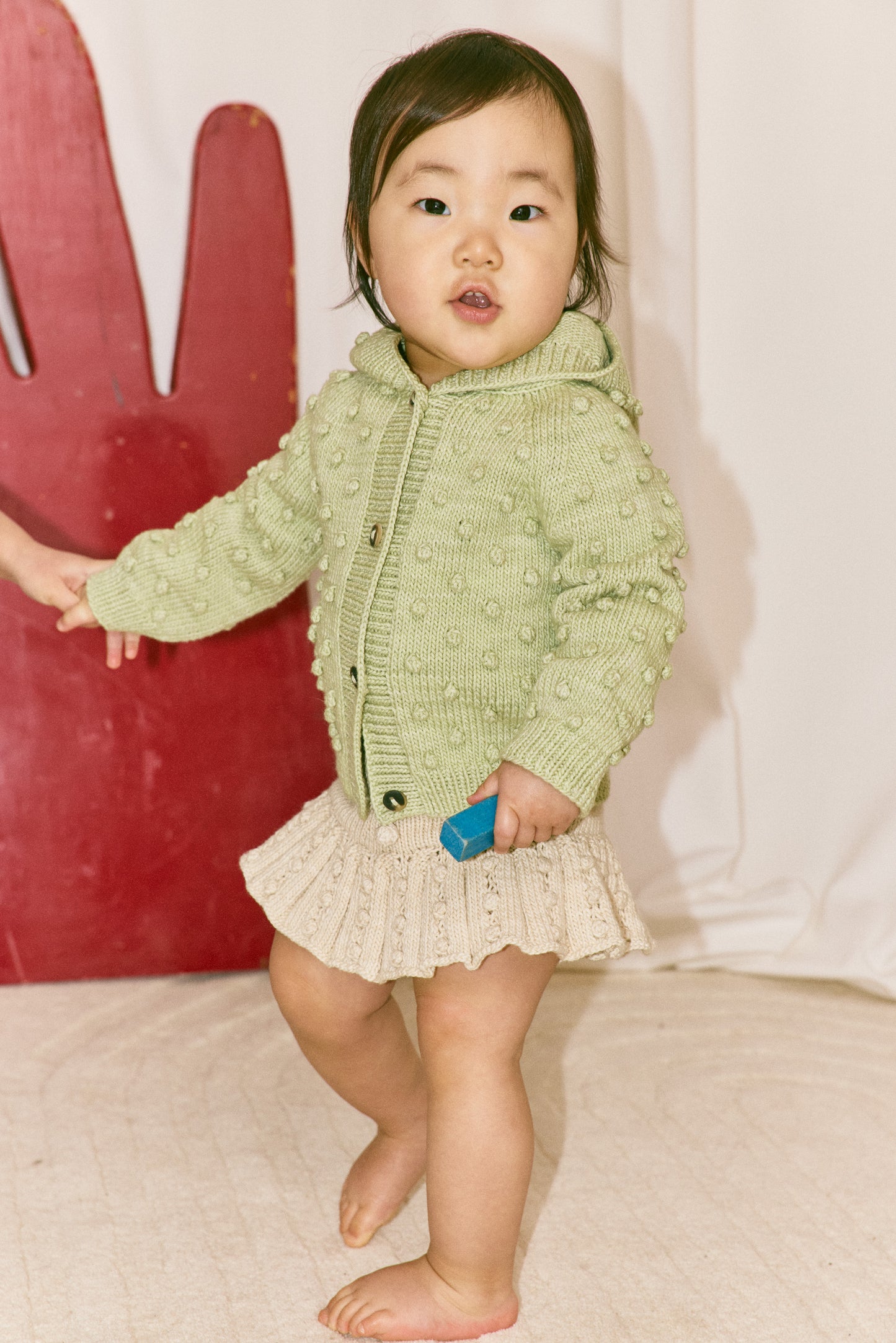 Baby Hooded Popcorn Cardigan