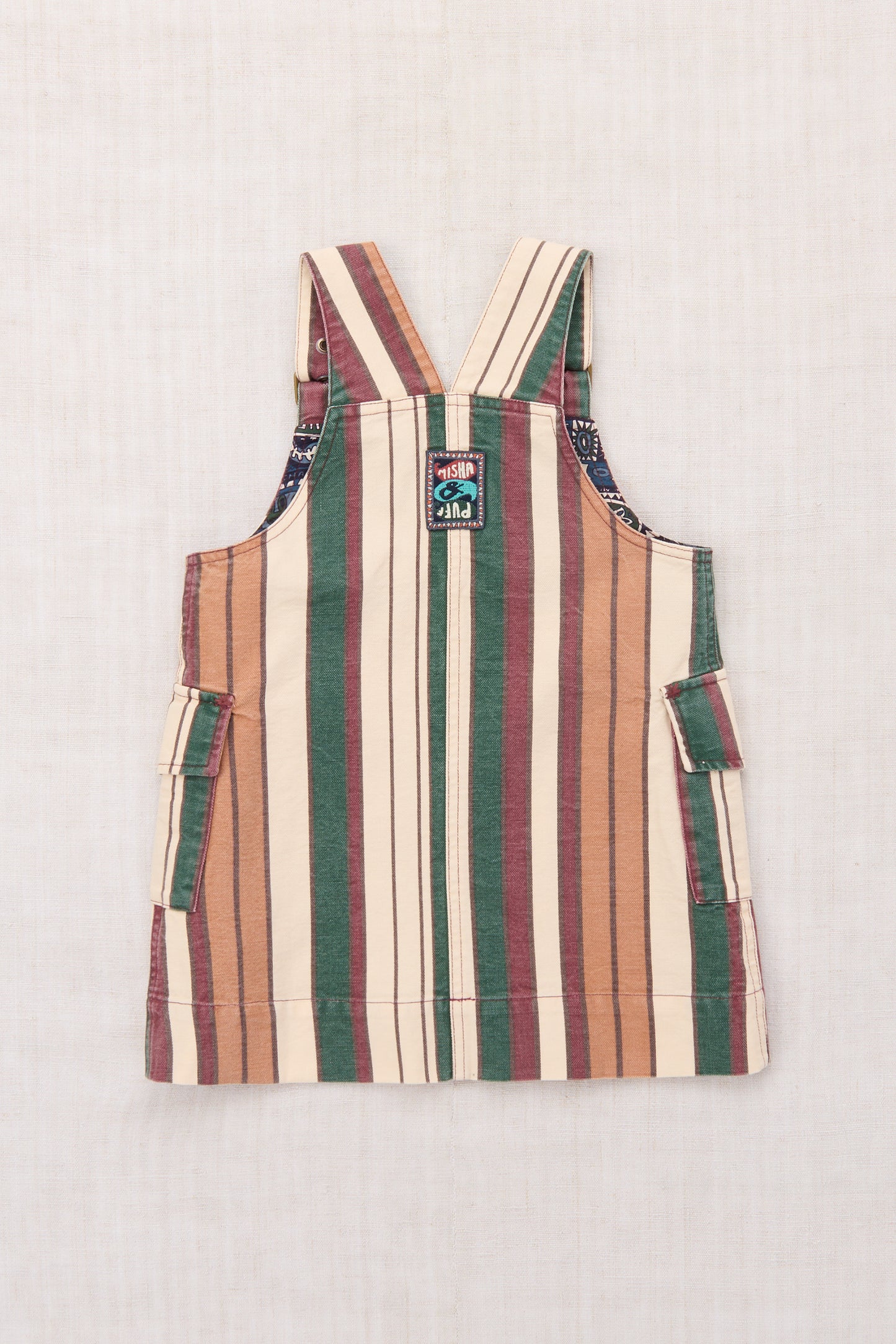 Canvas Buckle Jumper Dress - String Afterschool Stripe