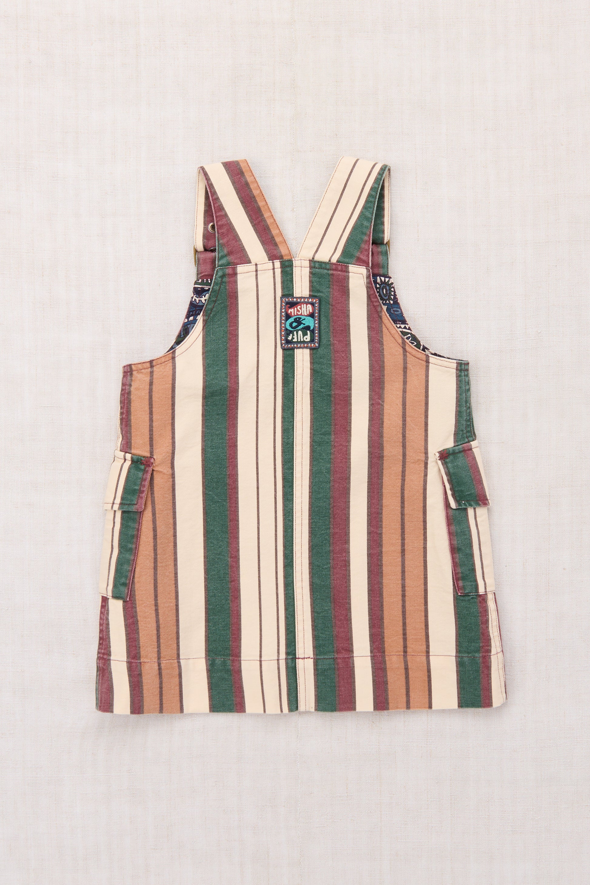 Canvas Buckle Jumper Dress - String Afterschool Stripe