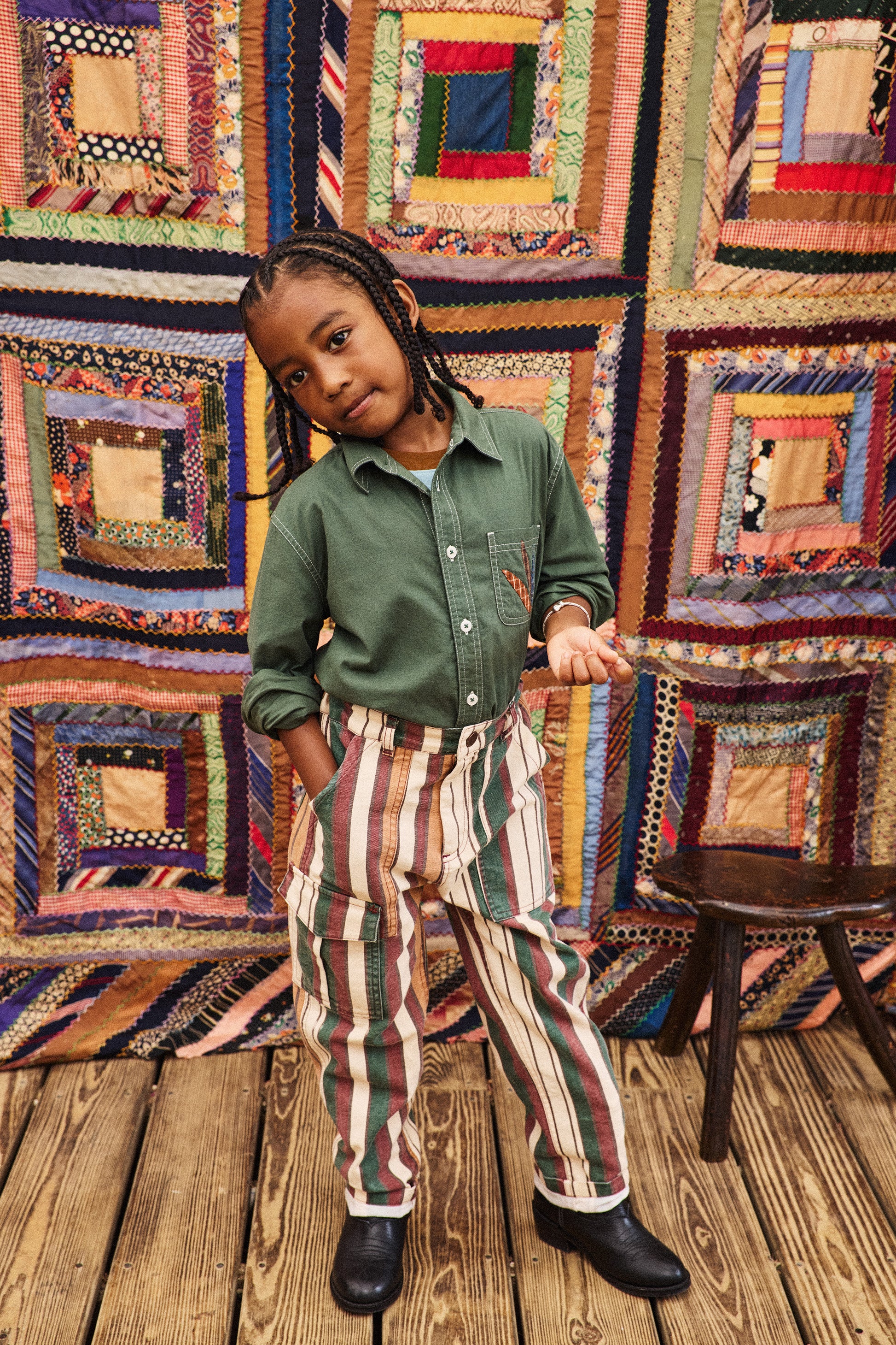 Canvas Utility Pant - String Afterschool Stripe