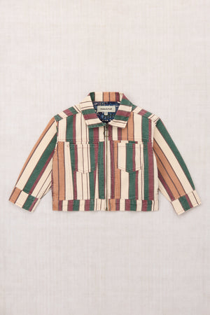 Canvas Zip Jacket - String Afterschool Stripe