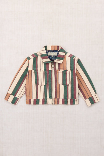 Canvas Zip Jacket - String Afterschool Stripe
