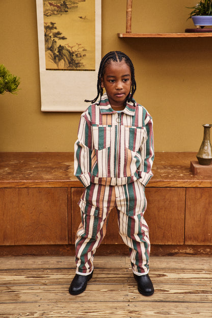 Canvas Zip Jacket - String Afterschool Stripe