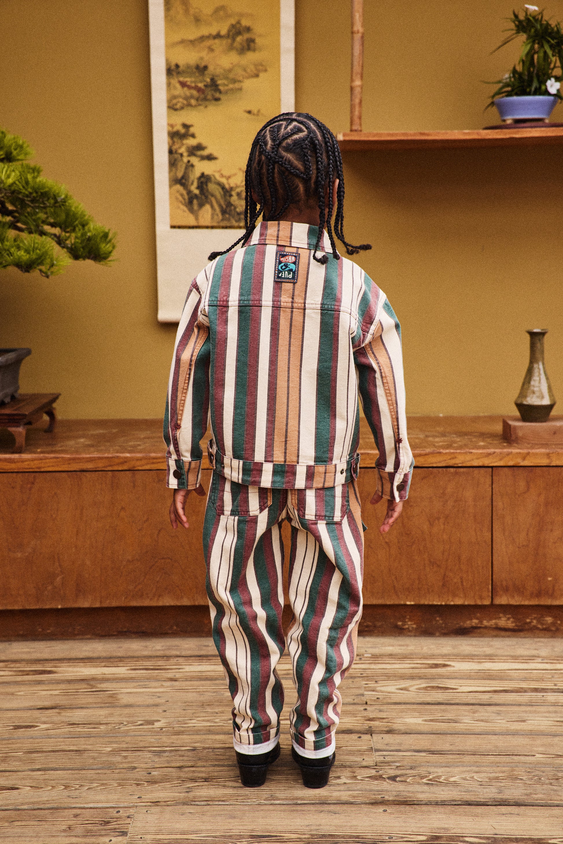 Canvas Zip Jacket - String Afterschool Stripe