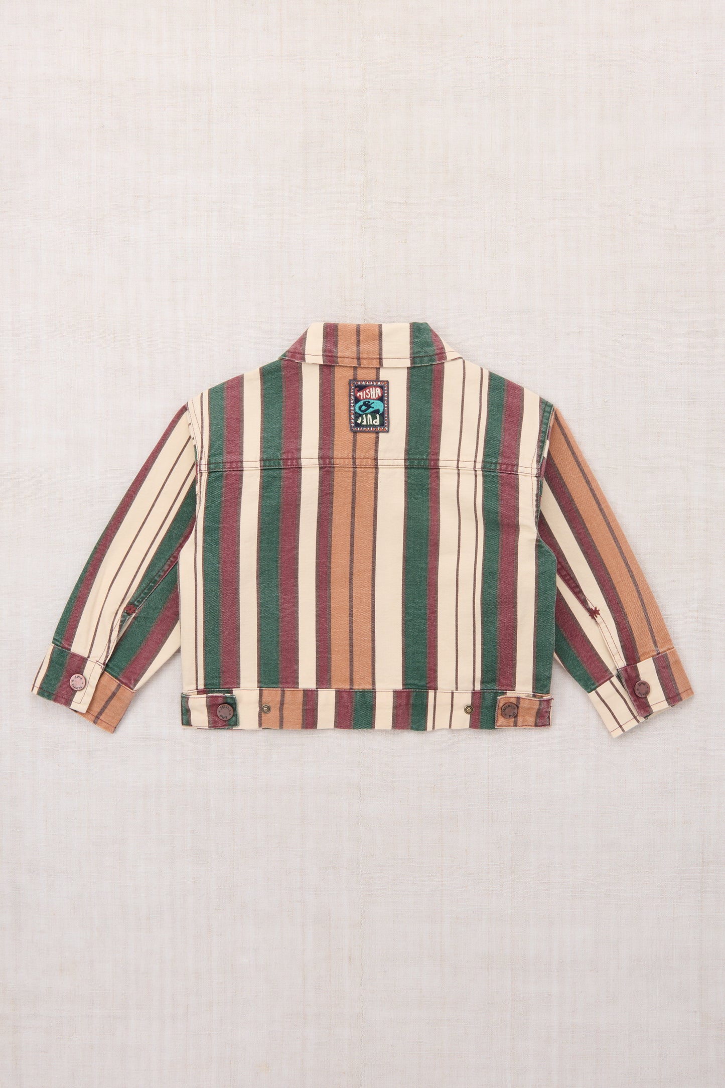 Canvas Zip Jacket - String Afterschool Stripe