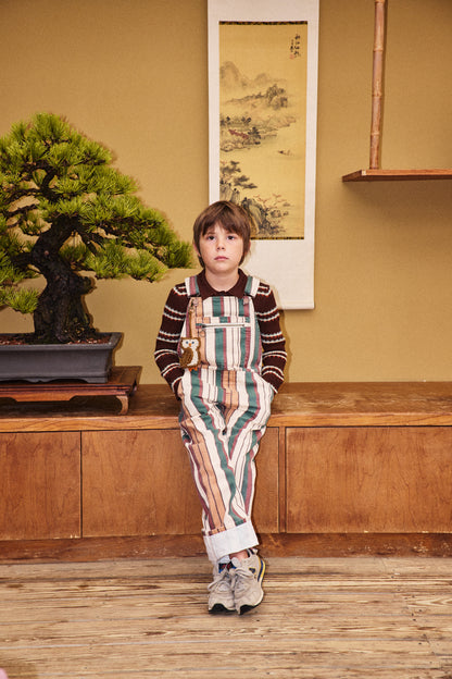 Canvas Zip Overall - String Afterschool Stripe