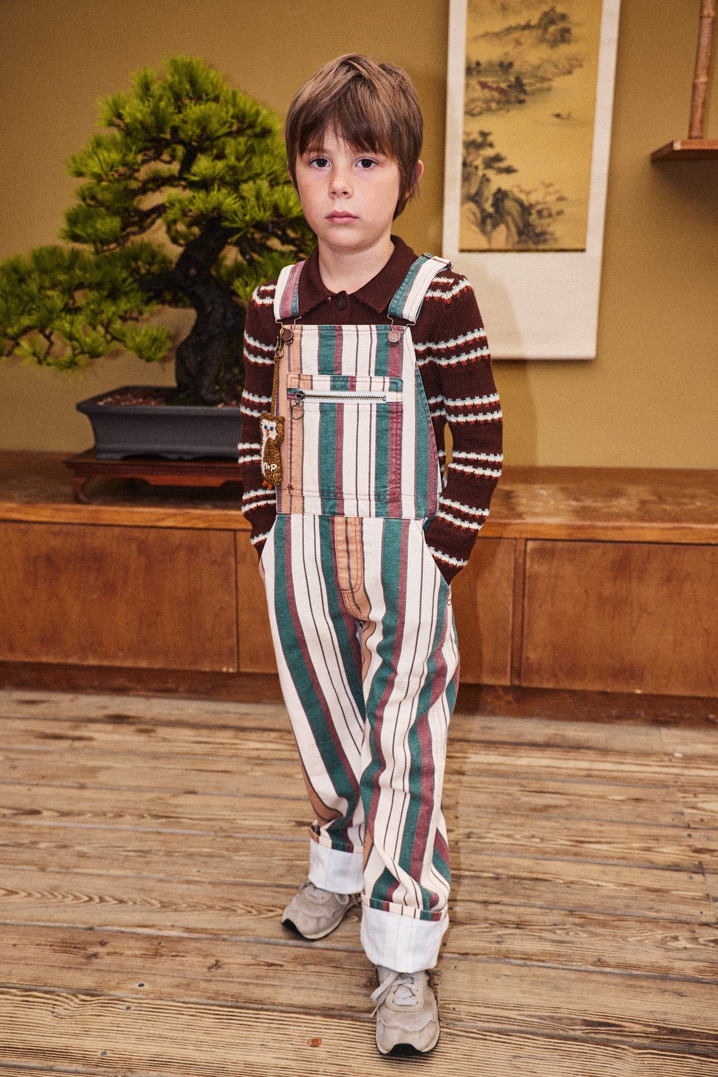 Canvas Zip Overall - String Afterschool Stripe