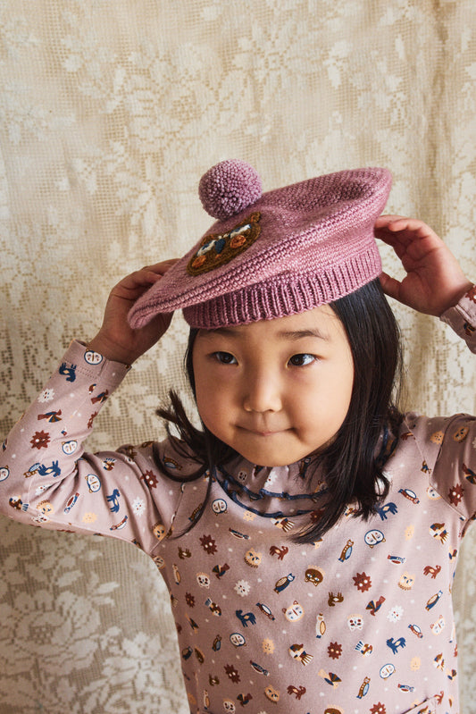 Chouette Crochet Beret - Antique Rose
