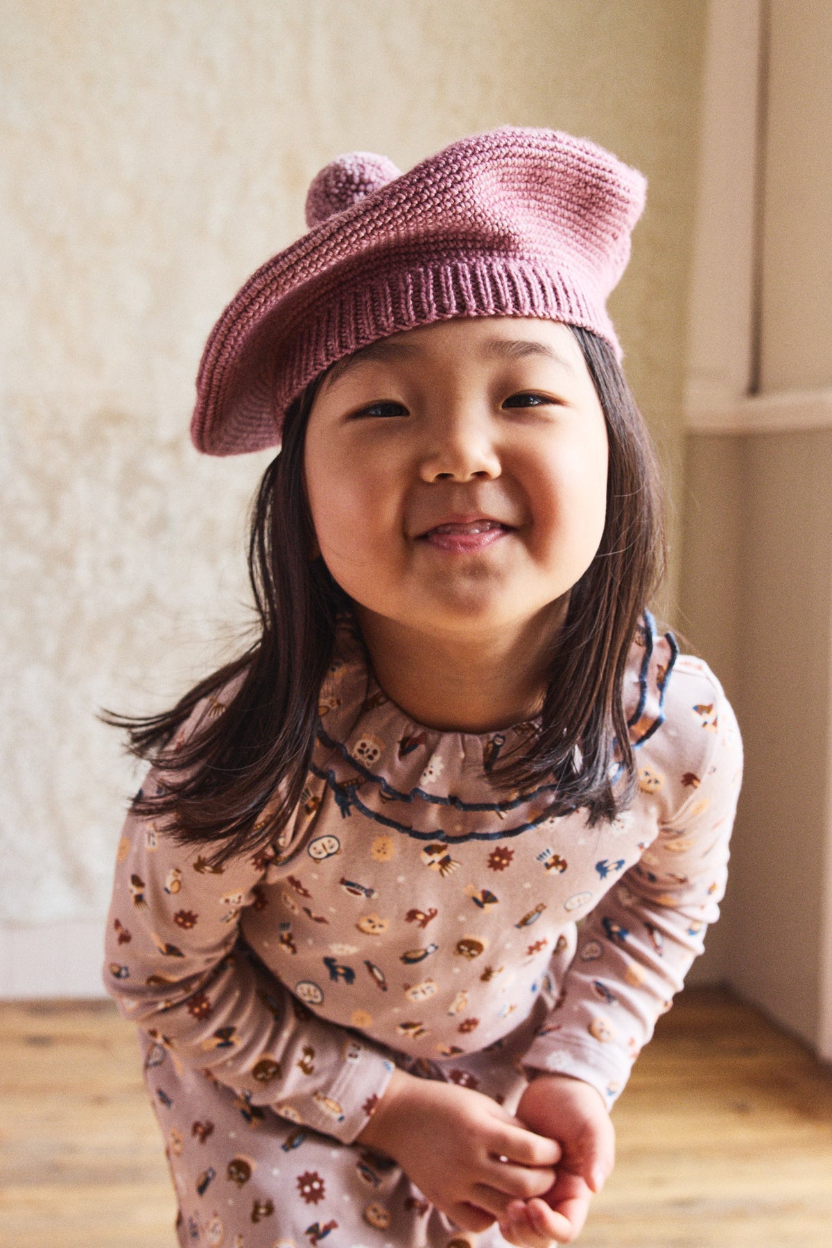 Chouette Crochet Beret - Antique Rose