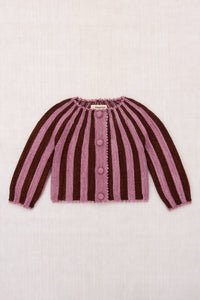 Circus Stripe Cardigan - Antique Rose