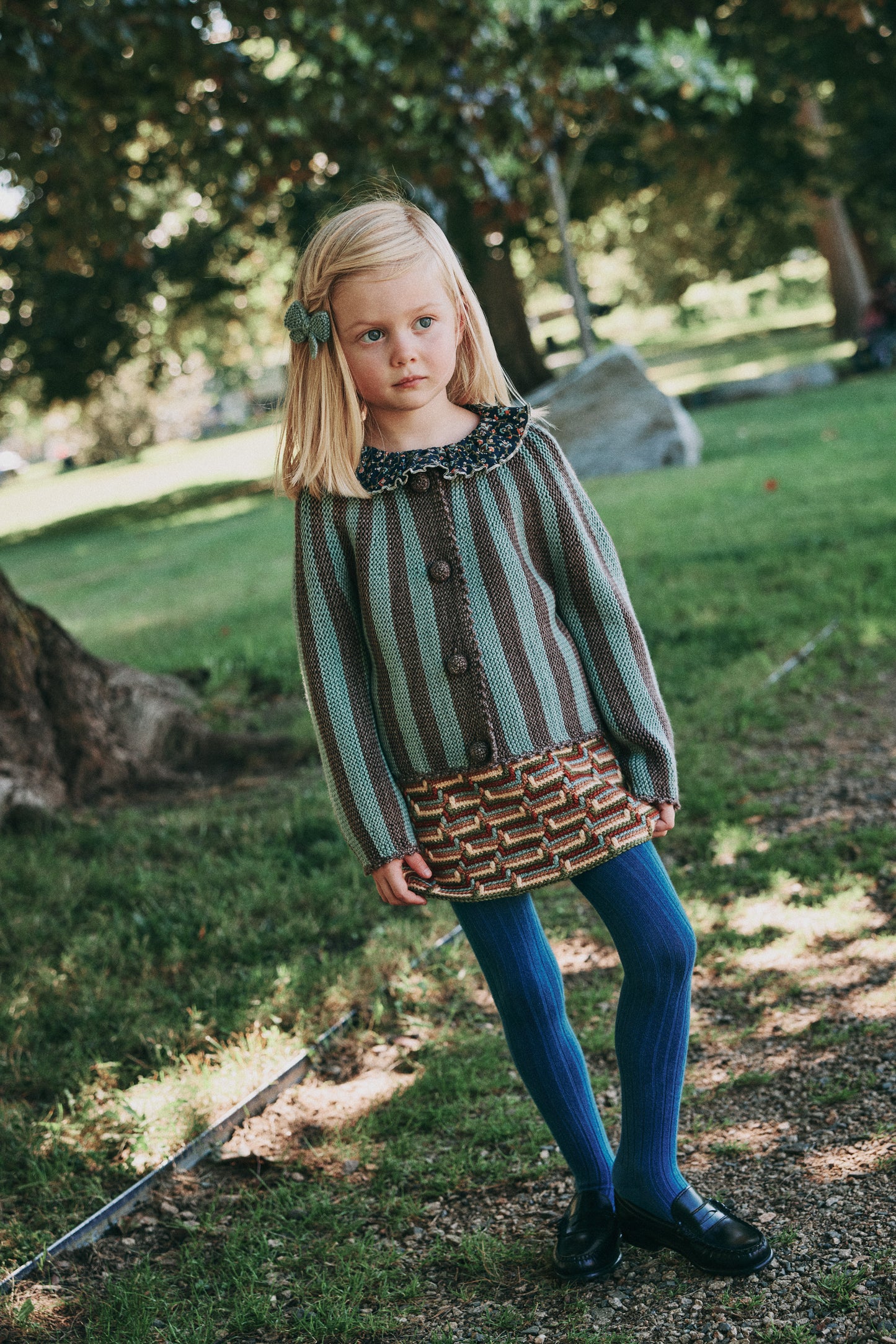 Circus Stripe Cardigan - Mink