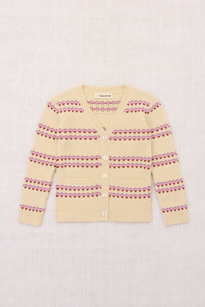 Clark Cardigan - Shortbread Beaded Stripe