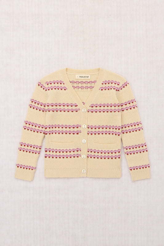 Clark Cardigan - Shortbread Beaded Stripe