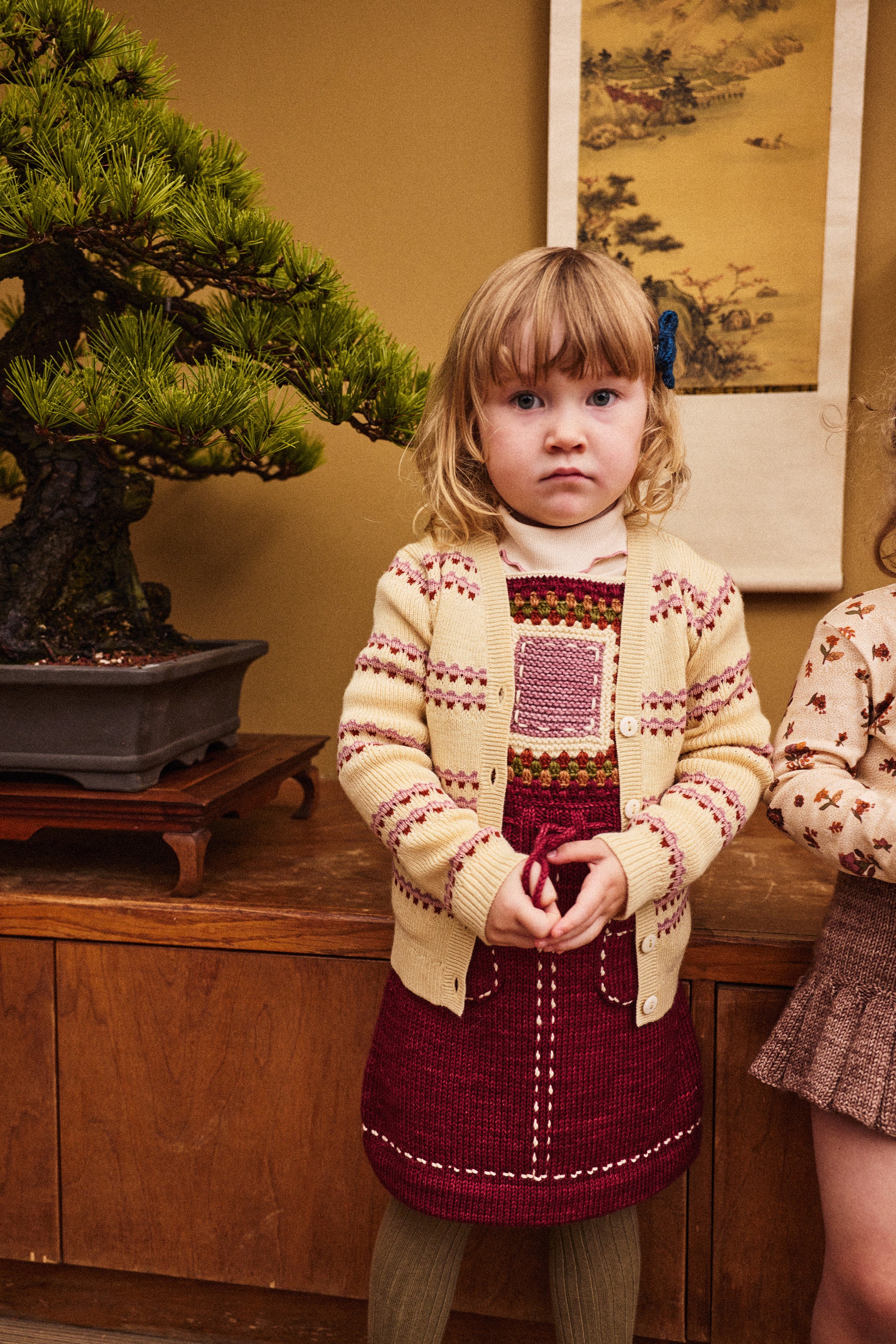 Clark Cardigan - Shortbread Beaded Stripe