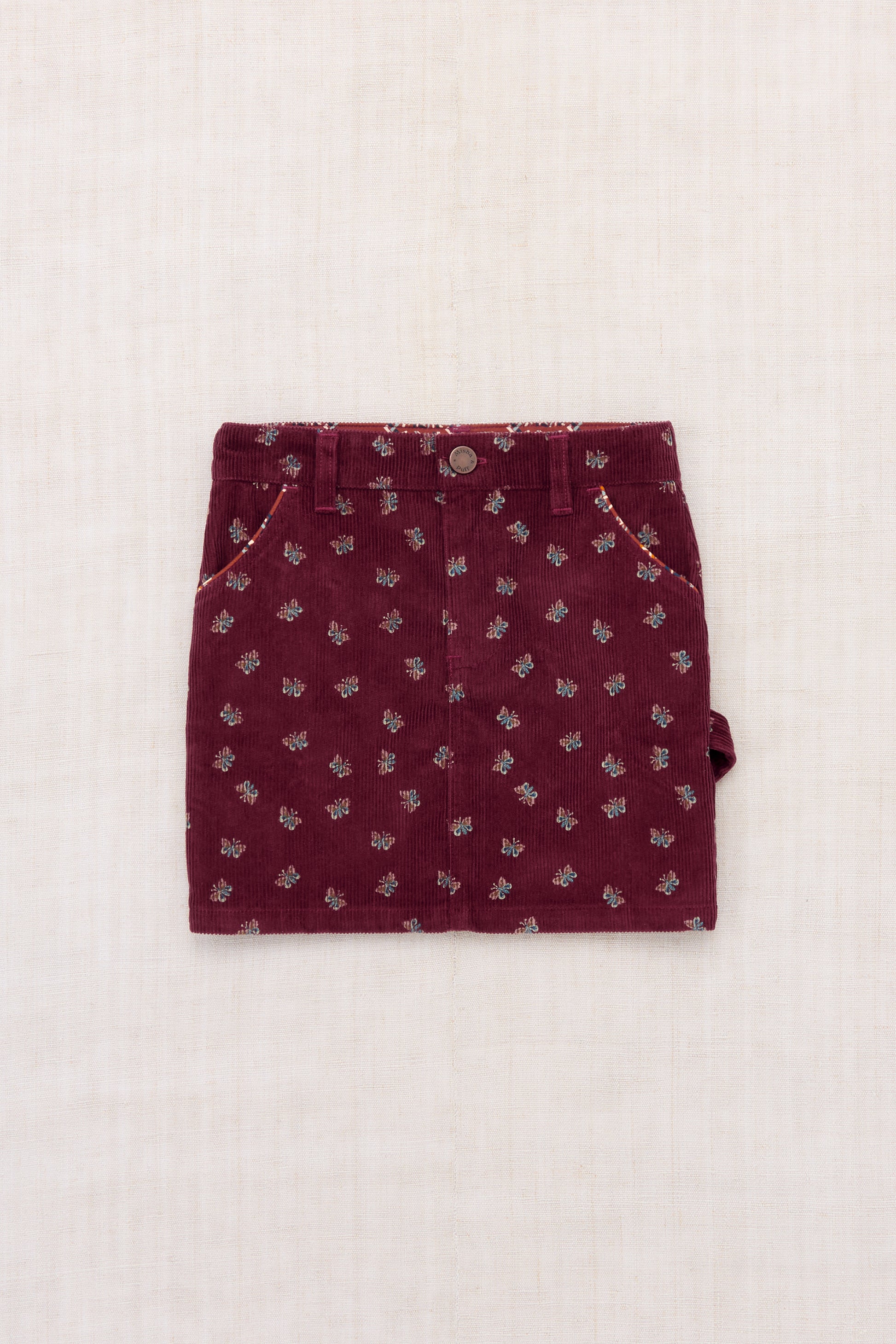 Corduroy Carpenter Skirt - Cambridge Mariposa