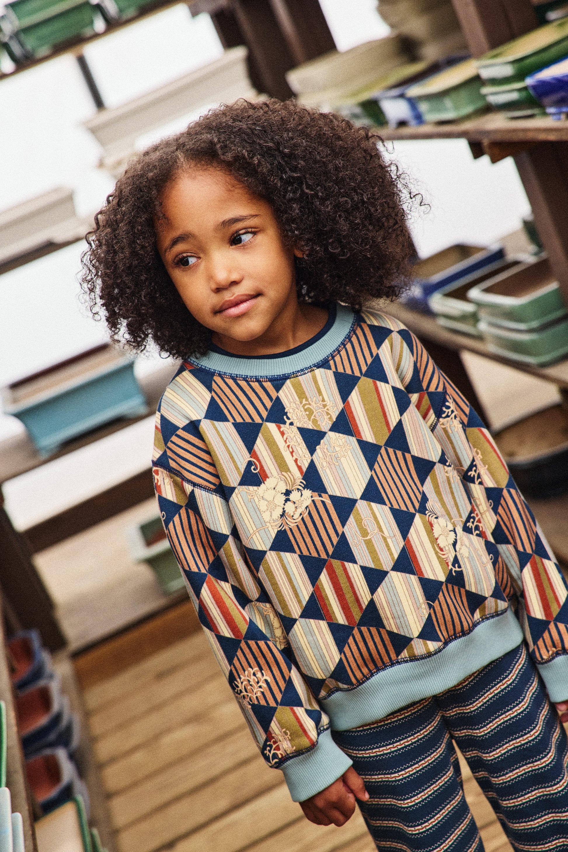 Crewneck Sweatshirt - Marine Blue Tessellation