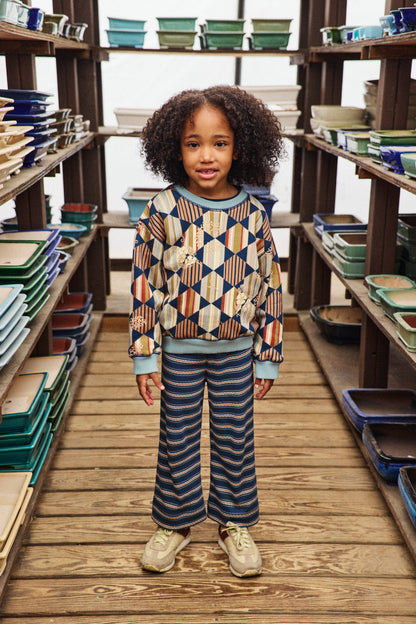Crewneck Sweatshirt - Marine Blue Tessellation