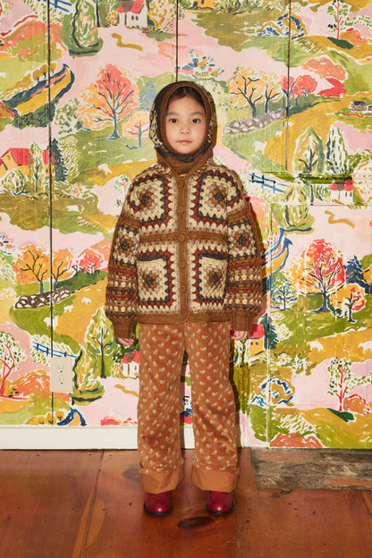 Crochet Big Square Jacket - Acorn