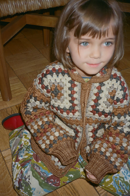 Crochet Big Square Jacket - Acorn