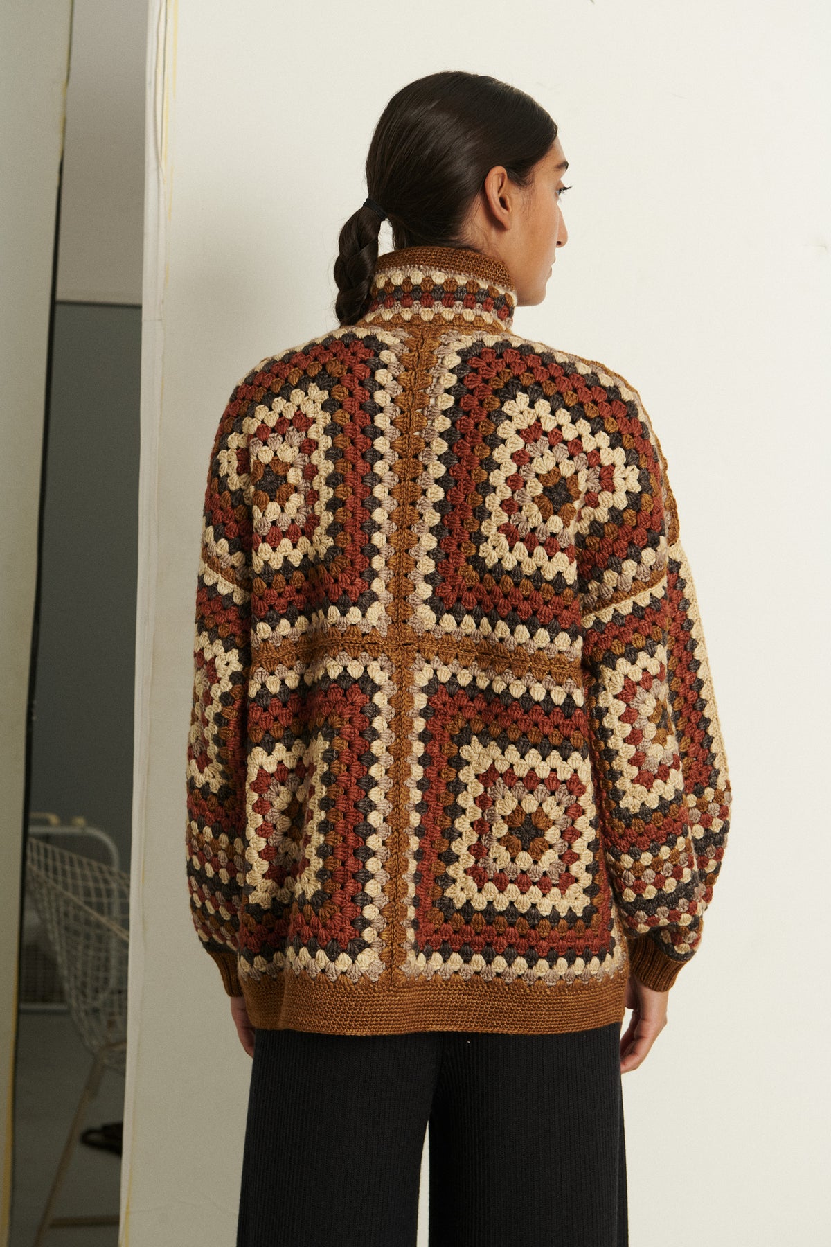 Crochet Big Square Jacket - Nutmeg