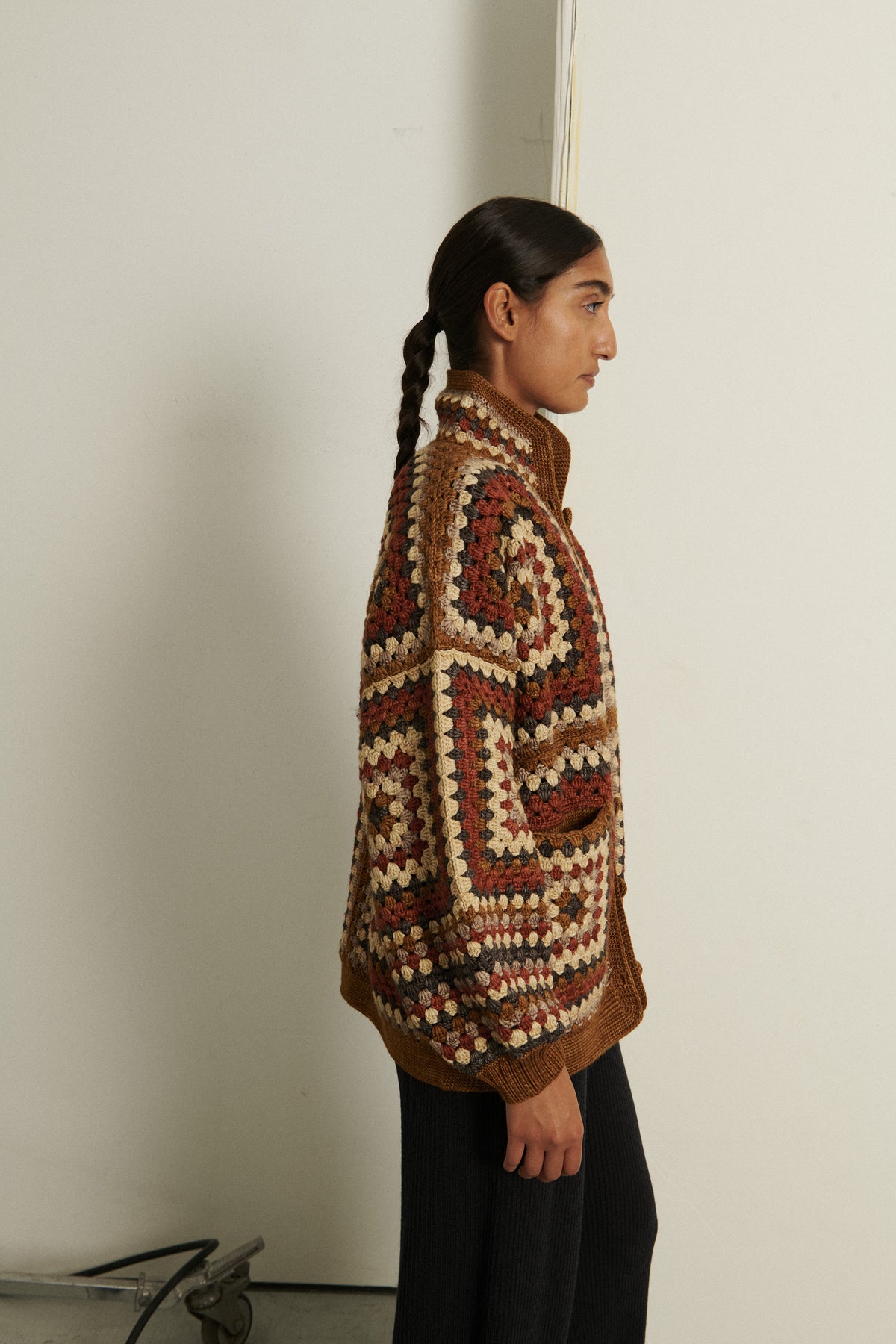 Crochet Big Square Jacket - Nutmeg