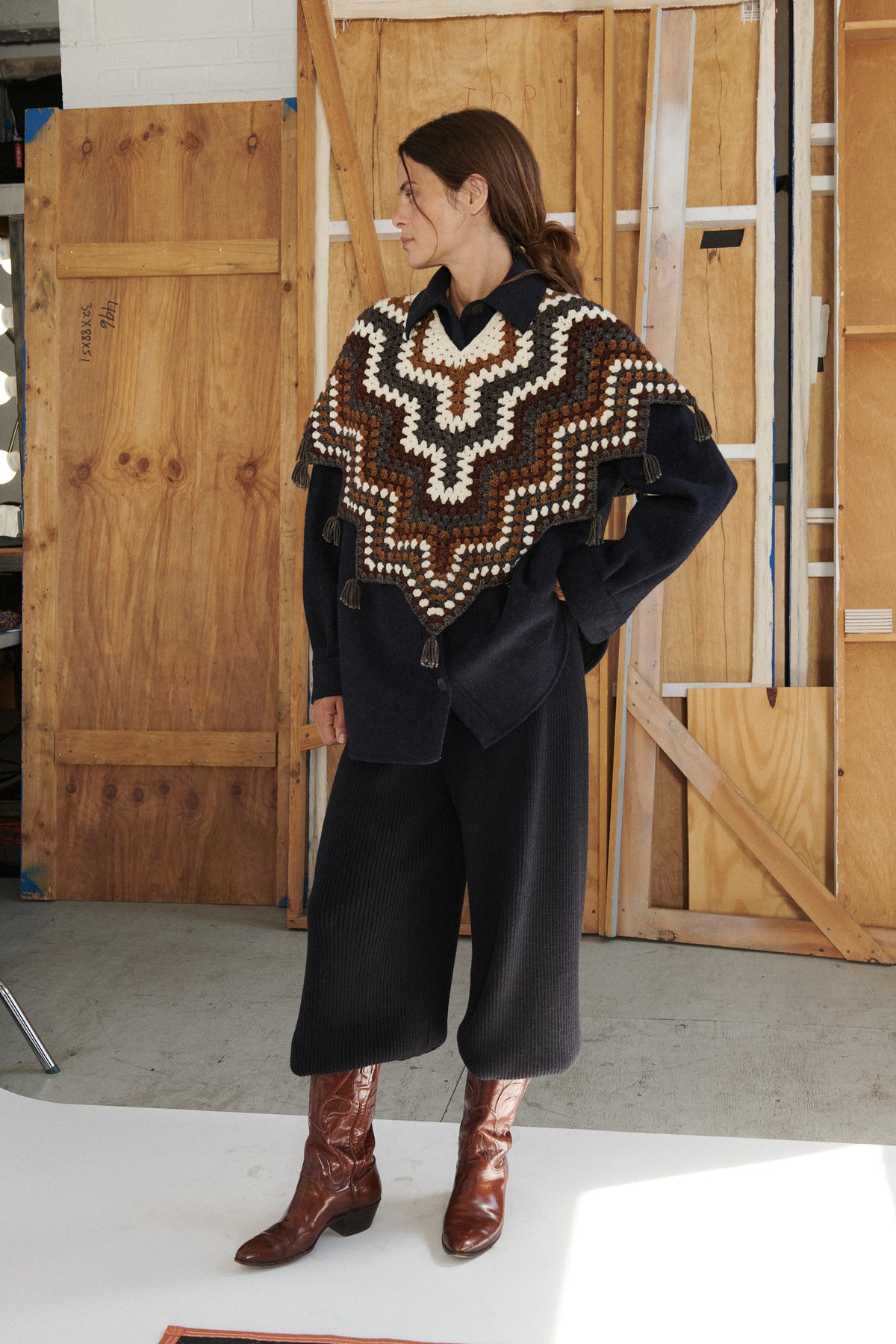 Crochet Zaha Poncho - Bark