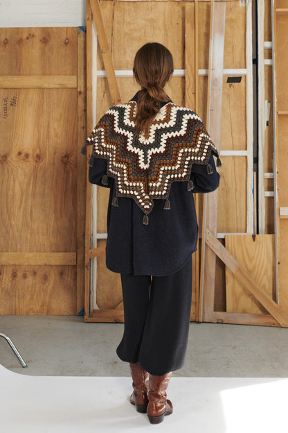 Crochet Zaha Poncho - Bark
