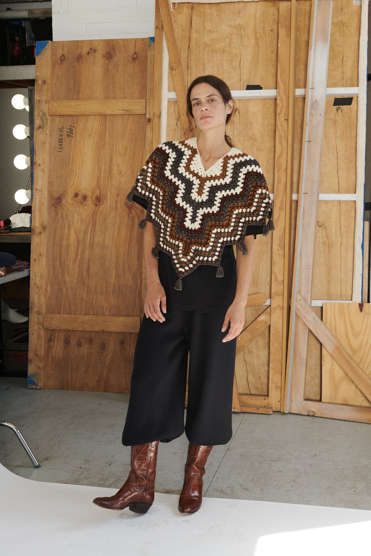 Crochet Zaha Poncho - Bark