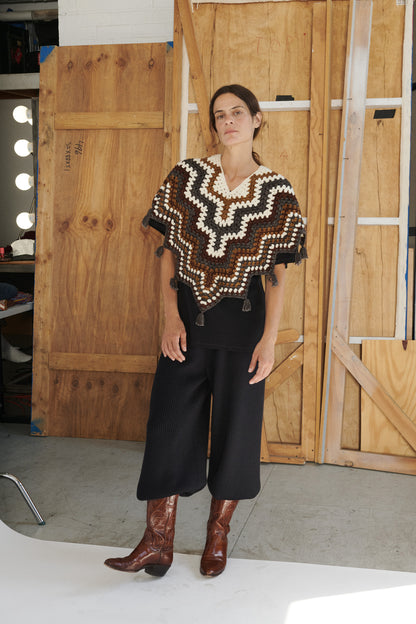 Crochet Zaha Poncho - Bark