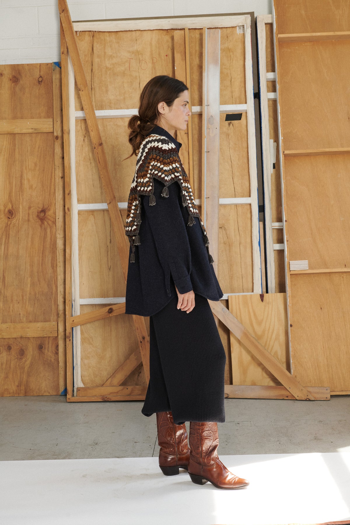 Crochet Zaha Poncho - Bark