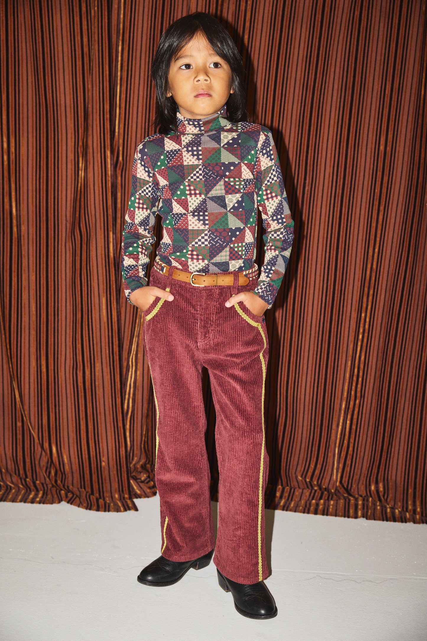 Corduroy Western Slim Flared Pant