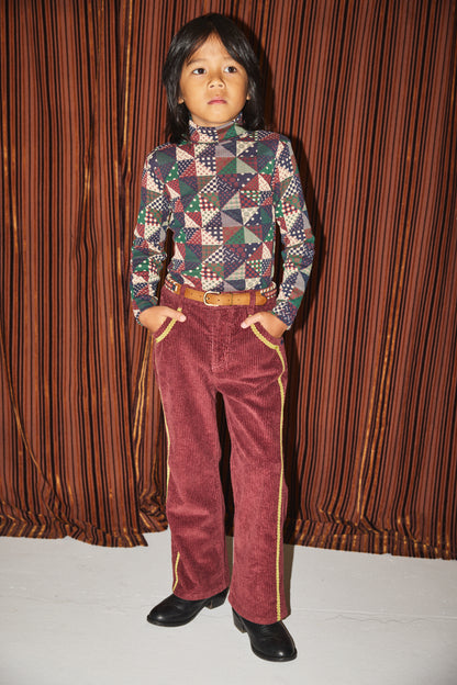 Corduroy Western Slim Flared Pant