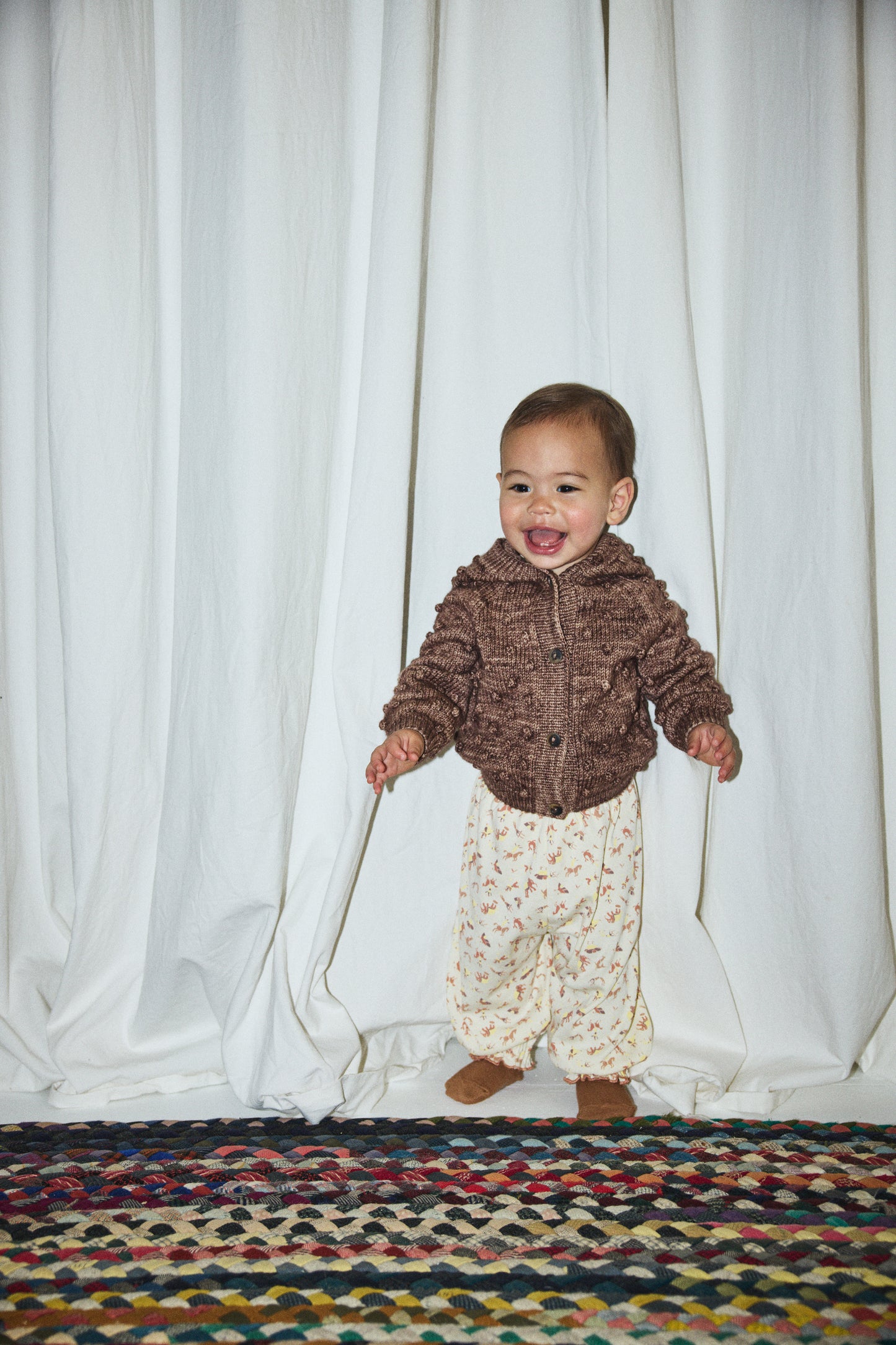 Baby Hooded Popcorn Cardigan