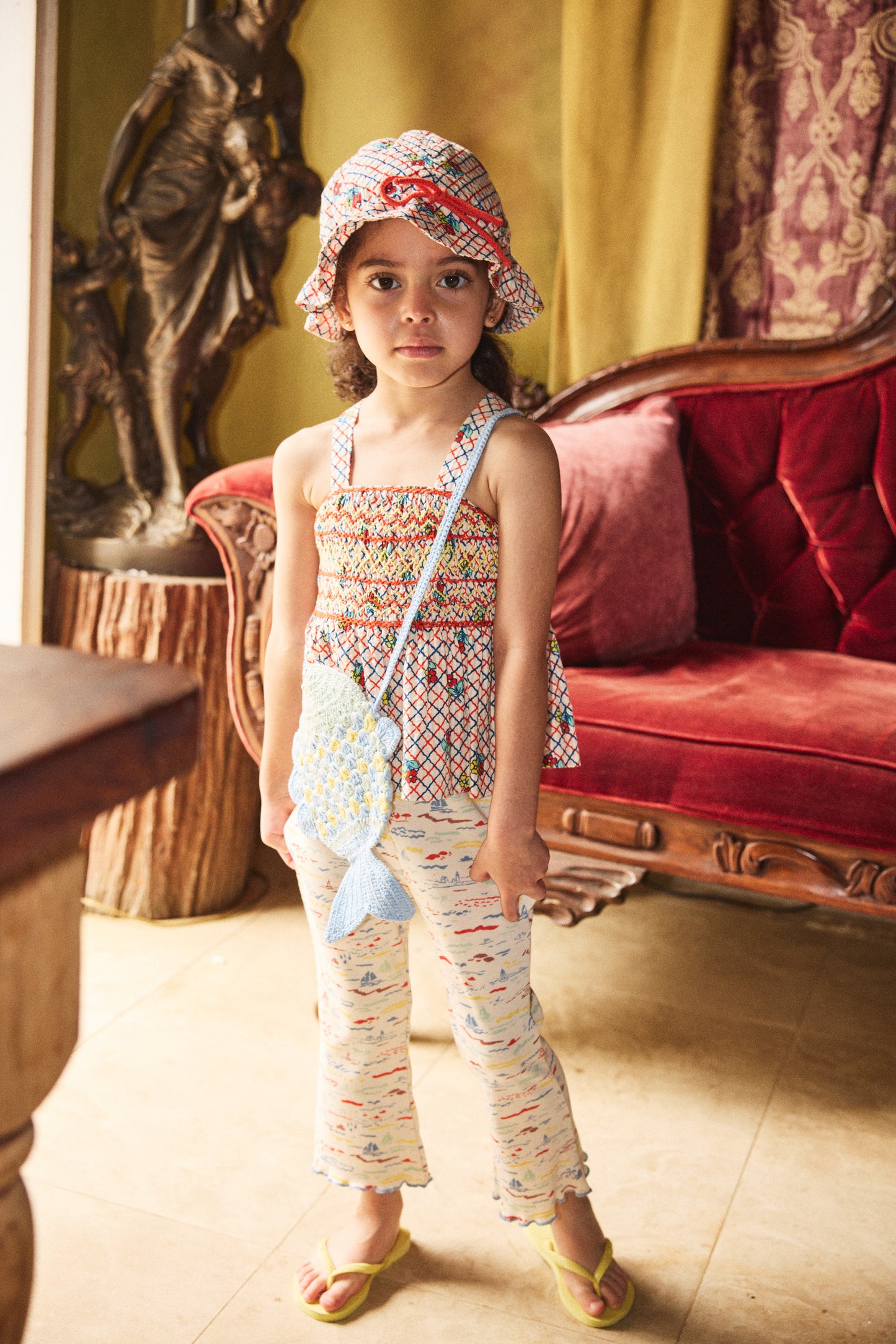 Seersucker Picnic Hat