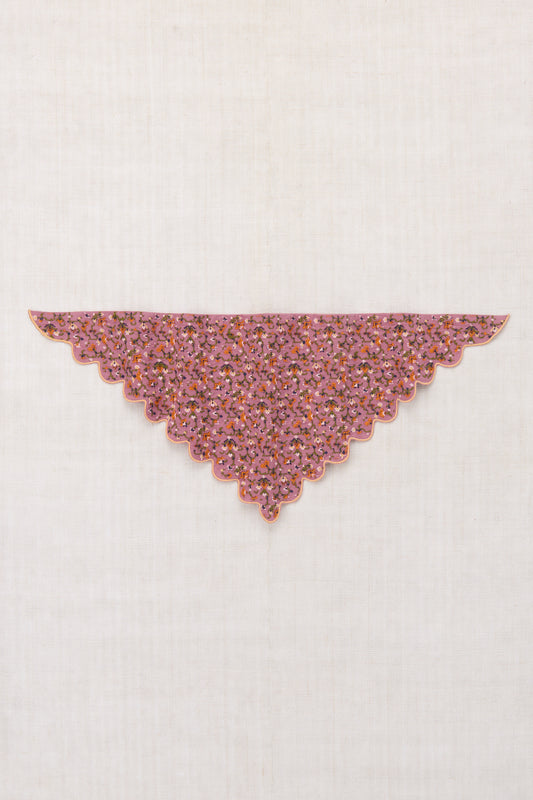 Embroidered Scallop Scarf - Antique Rose