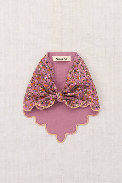 Embroidered Scallop Scarf - Antique Rose