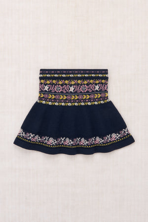 Fiona Skirt - Ink Eyelet Ribbon