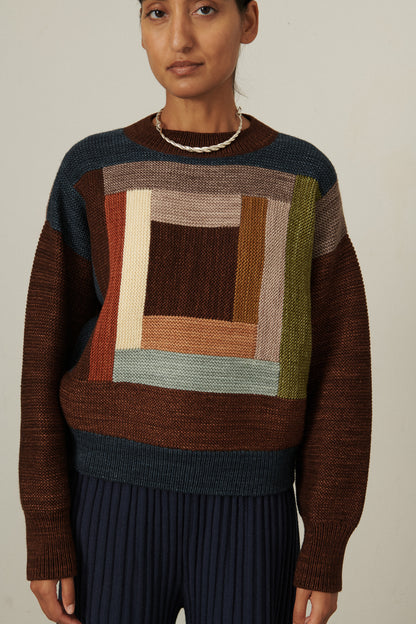 Folk Art Sweater - Dark Roast