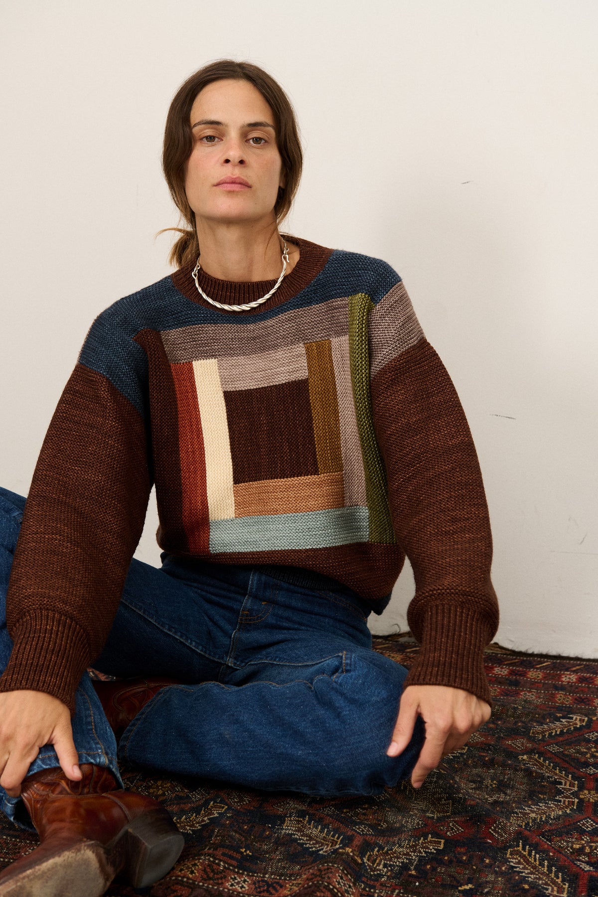 Folk Art Sweater - Dark Roast