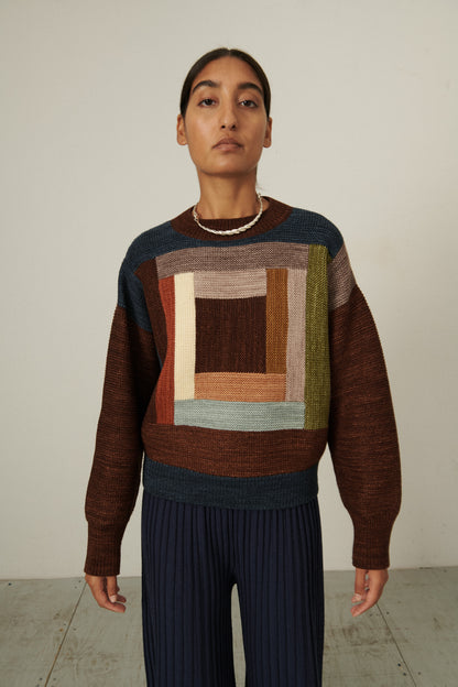 Folk Art Sweater - Dark Roast