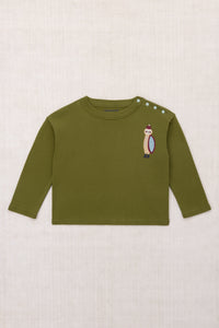 Grand-Duc Long Sleeve Boxy Top - Nori