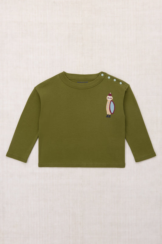 Grand-Duc Long Sleeve Boxy Top - Nori